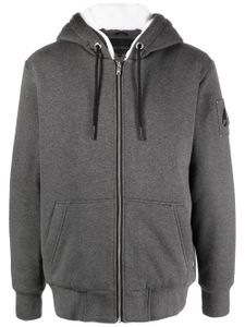 Moose Knuckles hoodie à plaque logo - Gris