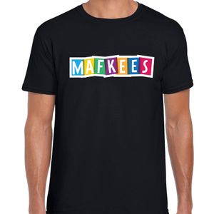 Mafkees fun tekst t-shirt zwart heren
