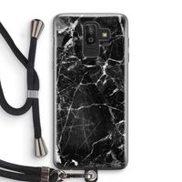 Zwart Marmer 2: Samsung Galaxy J8 (2018) Transparant Hoesje met koord