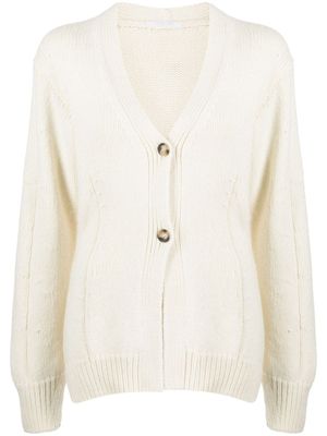 Helmut Lang cardigan à col v - Blanc