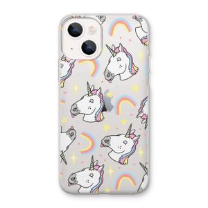 Rainbow Unicorn: iPhone 13 mini Transparant Hoesje