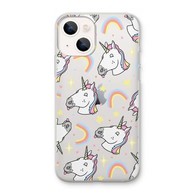 Rainbow Unicorn: iPhone 13 mini Transparant Hoesje