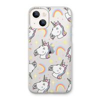 Rainbow Unicorn: iPhone 13 mini Transparant Hoesje