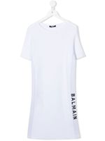 Balmain Kids robe à bande logo - Blanc - thumbnail