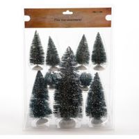 Decoratie boompjes/bomen groen 9x stuks 4-22 cm