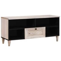 TV-kast met lade Wit 105 x 33 x 46 cm massief mangohout