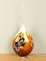 Glazen decolamp druppel oker/bruin