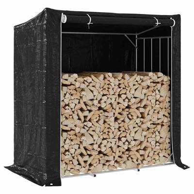 Haardhoutrek met regenhoes 200x100x200 cm gegalvaniseerd staal