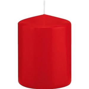 Cilinderkaars/stompkaars - rood - 6 x 8 cm - 29 branduren