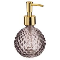 Zeeppompje/zeepdispenser rose goud rond glas 200 ml