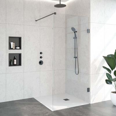 BRAUER Void inloopdouche helder glas 100x200 incl. glascoating PVD gunmetal geborsteld GS-VOI1H100200GM