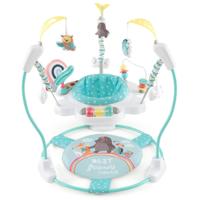 Wipstoeltje voor Baby's met 3 Verstelbare Hoogtes & 9 Speeltjes & Muziek & Licht 360° Draaibare Zitting voor Baby's Vanaf 6 Maanden Blauw
