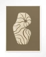 Urban Cotton Wandkleed 'Vivid Vase 09' 80 x 110cm in Floating Frame - off white
