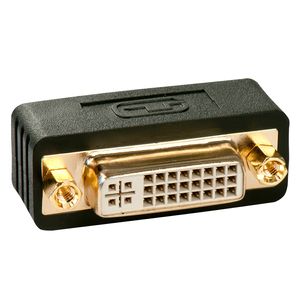 LINDY 41099 DVI Adapter [1x DVI-stekker 24+5-polig - 1x DVI-bus 24+5-polig] Zwart