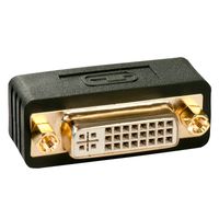 LINDY 41099 DVI Adapter [1x DVI-stekker 24+5-polig - 1x DVI-bus 24+5-polig] Zwart - thumbnail