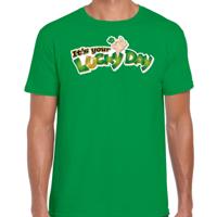 St. Patricks day t-shirt - groen - voor heren - Its your lucky day - Ierse feest kleding