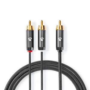 Nedis CATB24000GY30 audio kabel 3 m RCA 2 x RCA Grijs