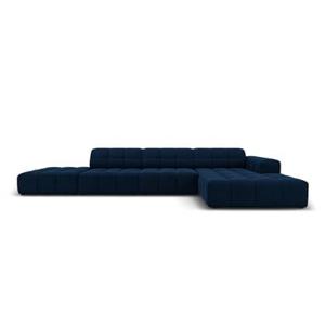 Cosmopolitan Design Chicago Hoekbank met Chaise Longue Rechts - Links Open - Velvet - Koningsblauw