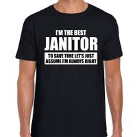 I'm the best janitor / ik ben de beste congierge cadeau t-shirt zwart voor heren - thumbnail