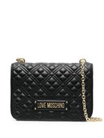 Love Moschino sac porté épaule matelassé à plaque logo - Noir