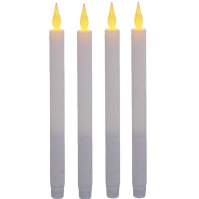 Feeric lights and christmas LED dinerkaarsen - 4x stuks - wit - 28 cm - dunne kaarsen - kerst