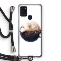 Yin Yang Wolves: Samsung Galaxy A21s Transparant Hoesje met koord