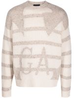 Emporio Armani pull à logo en intarsia - Tons neutres