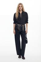 Rechte jeans met stiksels - BLACK - 44
