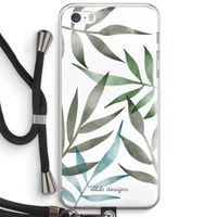 Tropical watercolor leaves: iPhone 5 / 5S / SE Transparant Hoesje met koord