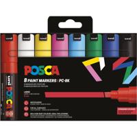 Uni POSCA paintmarker PC-8K, 8 mm, etui van 8 stuks in basiskleuren