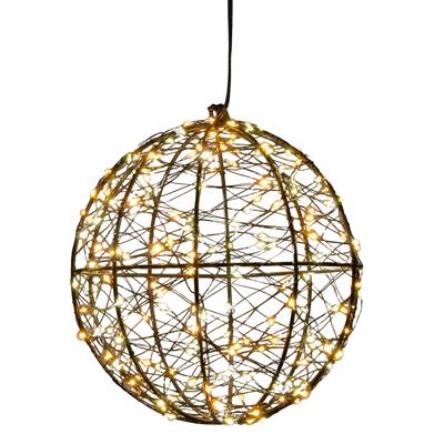 Verlichte kerstbal - 3D - D18 cm - 200 led lampjes - warm wit - metaal - decoratie bol Verlichte kerstbal - 3D - D18 cm - 200 led lampjes - warm wit - metaal - decoratie bol