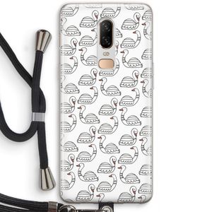 Zwanen: OnePlus 6 Transparant Hoesje met koord