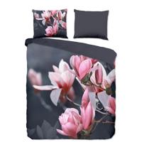 Dekbedovertrek Macy - Lits-Jumeaux (240x220 cm) - / Antraciet Microvezel - Dessin: Bloemen - Pure - Dekbed-Discounter.nl