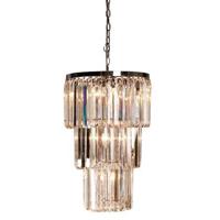 Clayre & Eef Kroonluchter Ø 47x74 cm Transparant Ijzer Glas Hanglamp