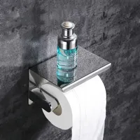 SmartHold Luxe - Aluminium Toiletrolhouder met Telefoonplankje