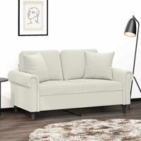 Sierkussens 2 st 40x40 cm fluweel crèmekleurig