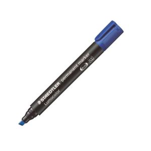 Viltstift Staedtler Lumocolor 350 permanent schuin blauw