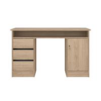 FunctionPlus bureau met slot 1 deur 3 laden okkernoot decor.