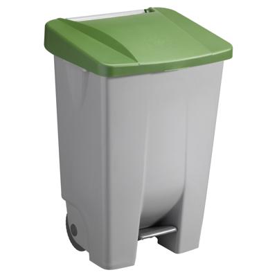 Afvalcontainer/rolemmer/pedaalemmer Basic - groen - 80 liter - 19 x 41 x 75 cm - afval scheiden