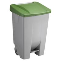 Afvalcontainer/rolemmer/pedaalemmer Basic - groen - 80 liter - 19 x 41 x 75 cm - afval scheiden