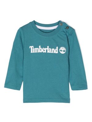 Timberland Kids t-shirt à logo imprimé - Bleu