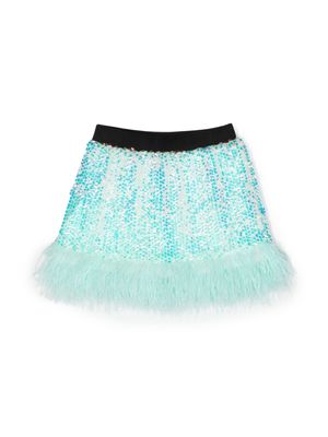 Andorine jupe à ornements de sequins - Bleu