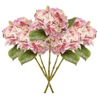 Kunstbloem Hortensia tak - 5x - Challenge - 47 cm - roze - kunst zijdebloem - Hydrangea - thumbnail