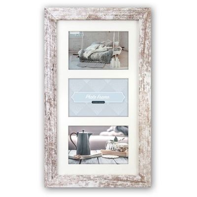 Zep fotolijst v23136 nelson 6 3q white wash voor 3 foto&apos;s