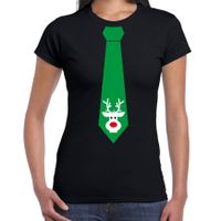 Stropdas Kerst T-shirt rendier voor dames zwart