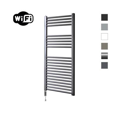 Elektrische Radiator Sanicare HWV Met Wifi 111,8x45 cm Gunmetal 596W Met Thermostaat Chroom Linksonder Sanicare