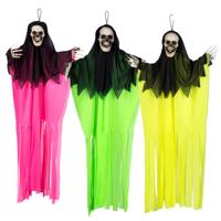 Boland spoken neon - 3x stuks - mix kleur - L90 cm - skelet - halloween - uv blacklight - decoratie