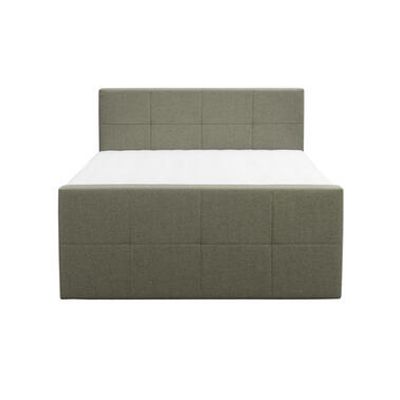 Boxspring met voetbord Liv geblokt - groen - 160x200 cm - slanke poot - Leen Bakker