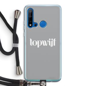 Topwijf Grijs Wit: Huawei P20 Lite (2019) Transparant Hoesje met koord