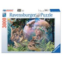 Ravensburger puzzel Wolven manenschijn - 3000 stukjes - thumbnail